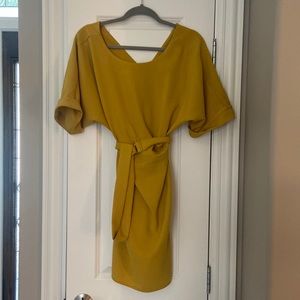 Stunning ASOS brand mustard colored belted dress! Size 10.